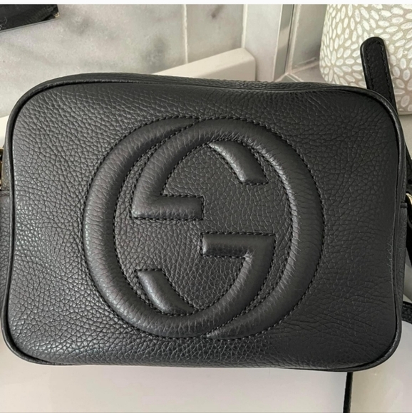 GUCCI Pebbled Calfskin Small Soho Disco Bag Black - Picture 1 of 8